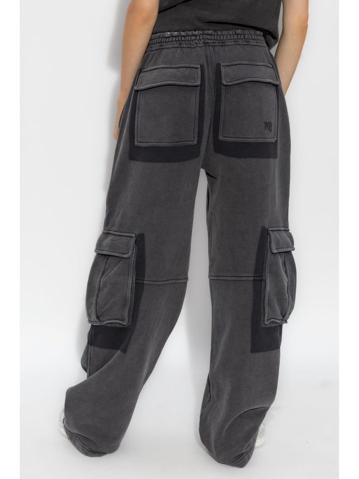 Oversized Cargo Sweatpants In Cotton Terry