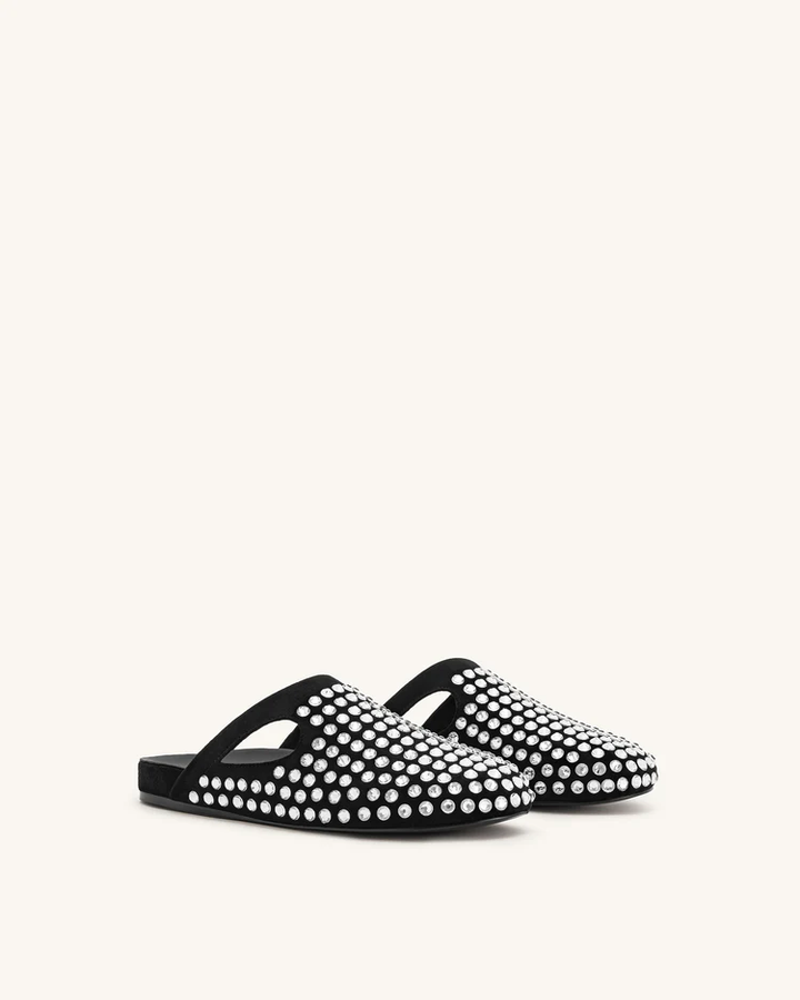 Athena Artificial Crystal Flat Mules