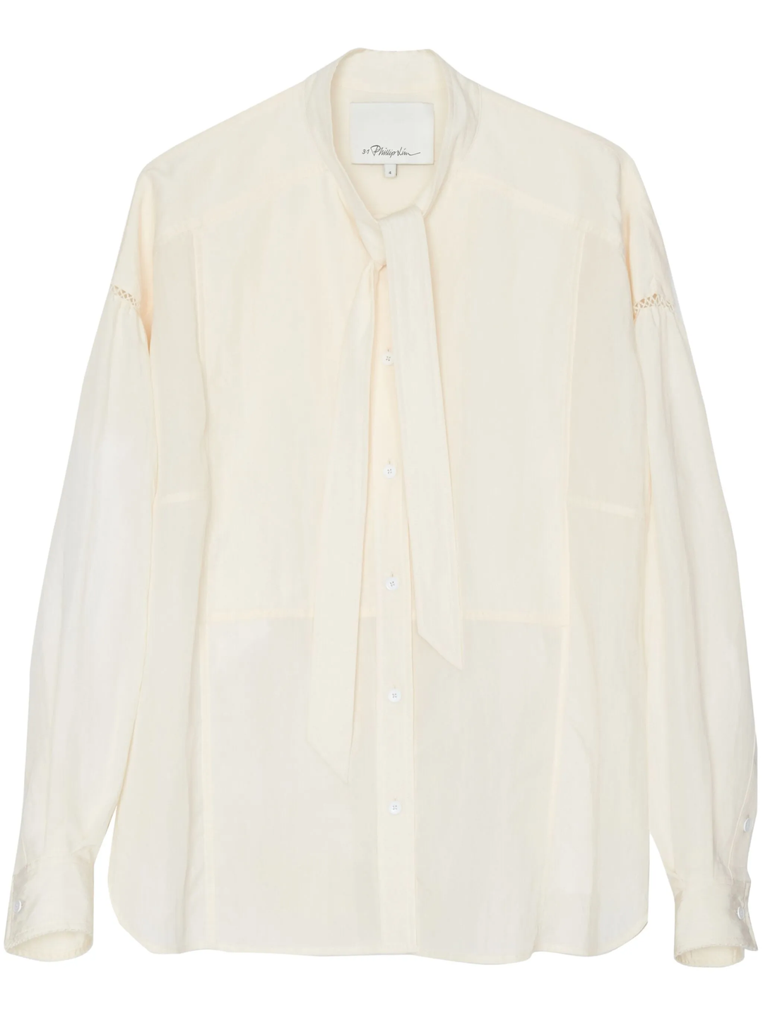 Long Sleeve Tie Neck Blouse