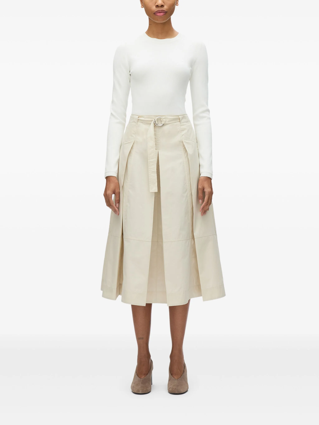 Utility Pleated Skirt With Belt