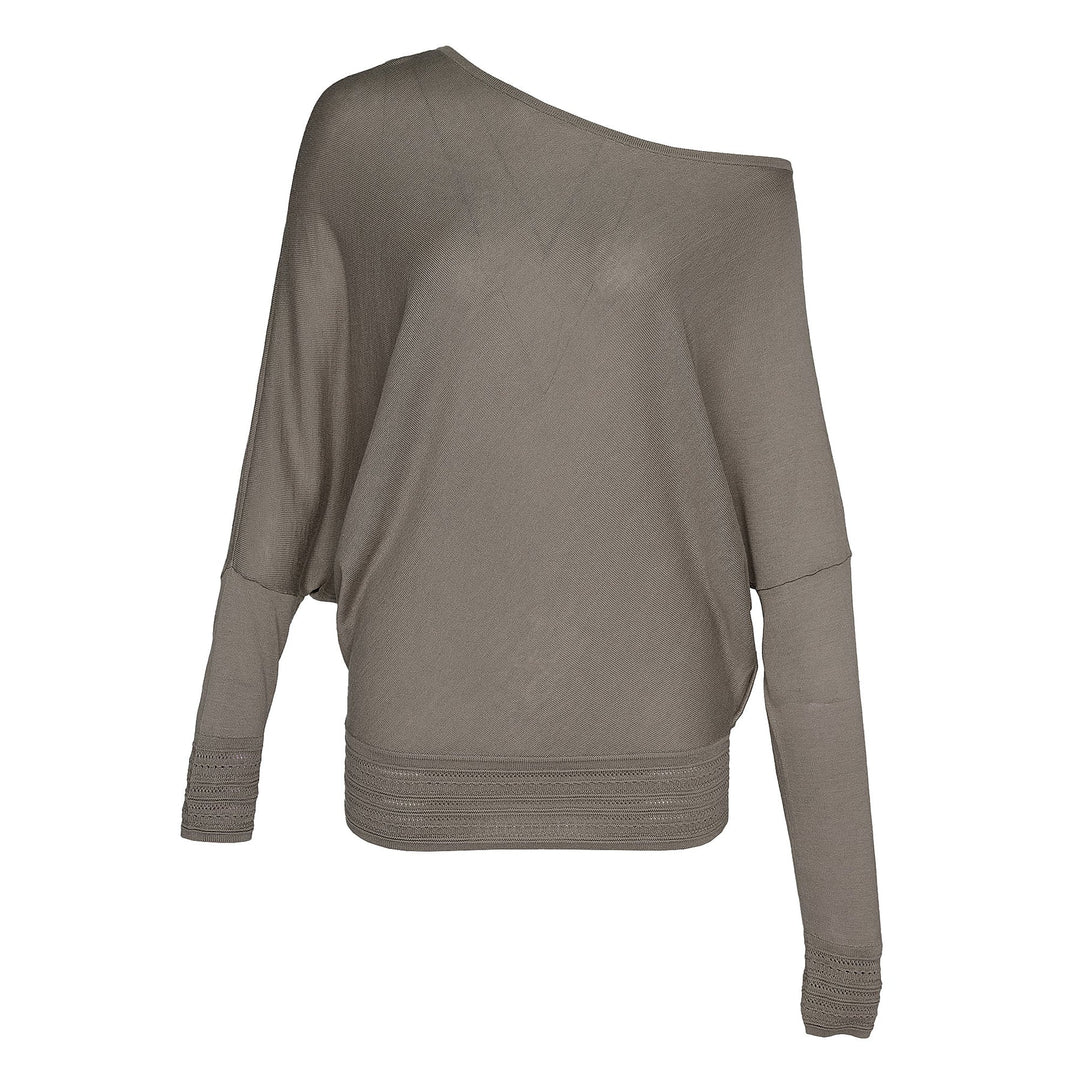 Silk Cashmere Slouchy Off-Shoulder Sweater
