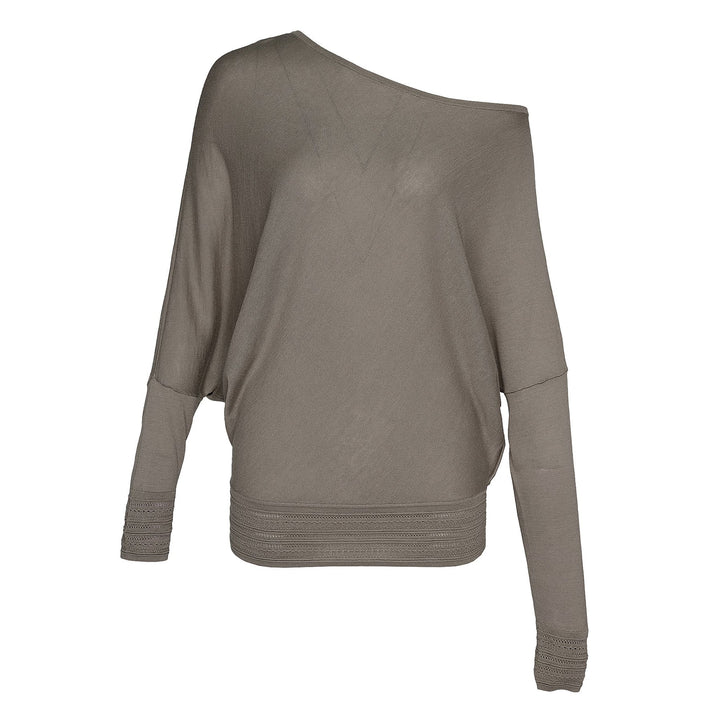 Silk Cashmere Slouchy Off-Shoulder Sweater