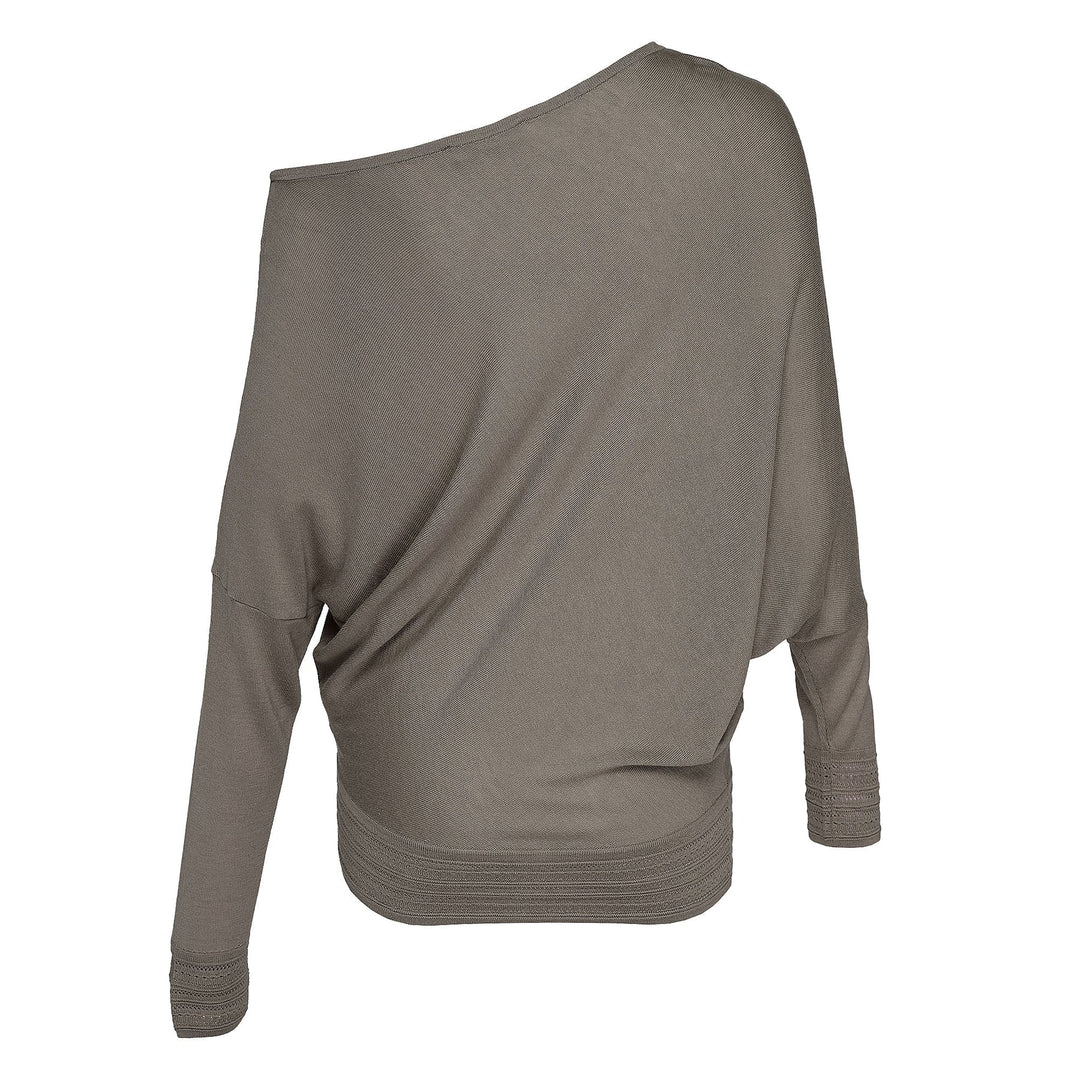 Silk Cashmere Slouchy Off-Shoulder Sweater