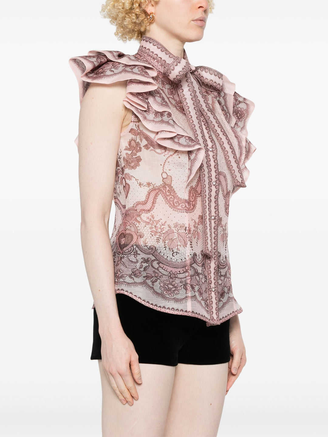 Crush Frilled Fitted Blouse