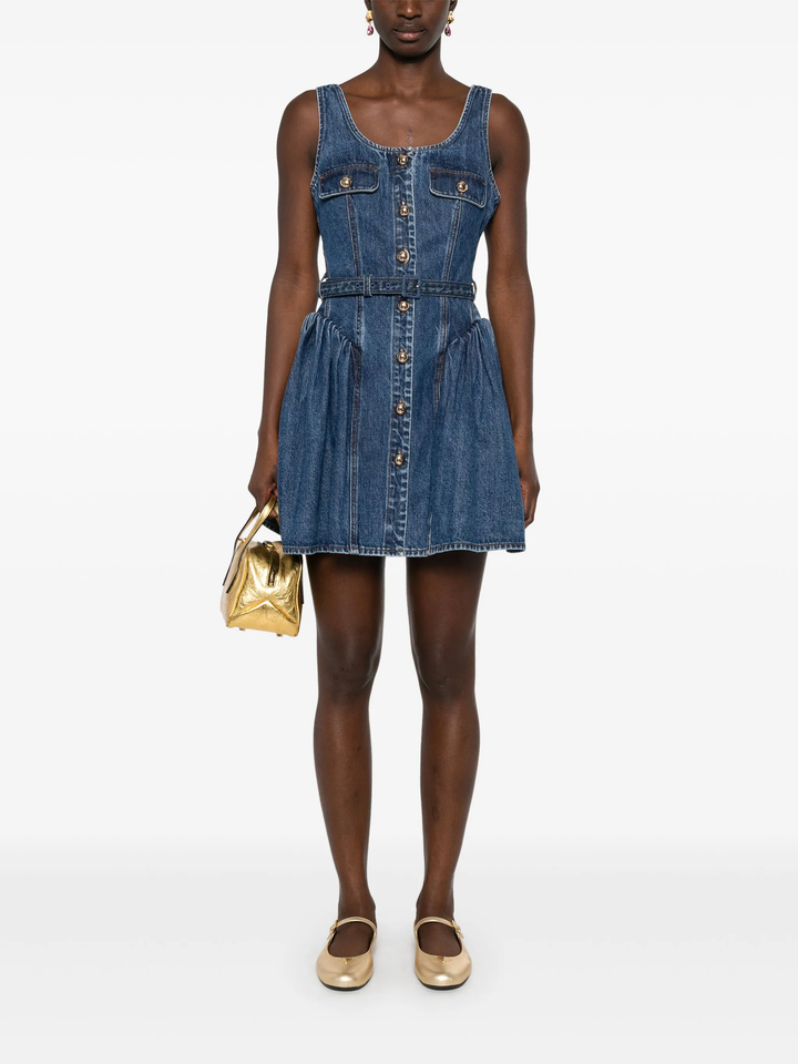 Flared Denim Mini Dress