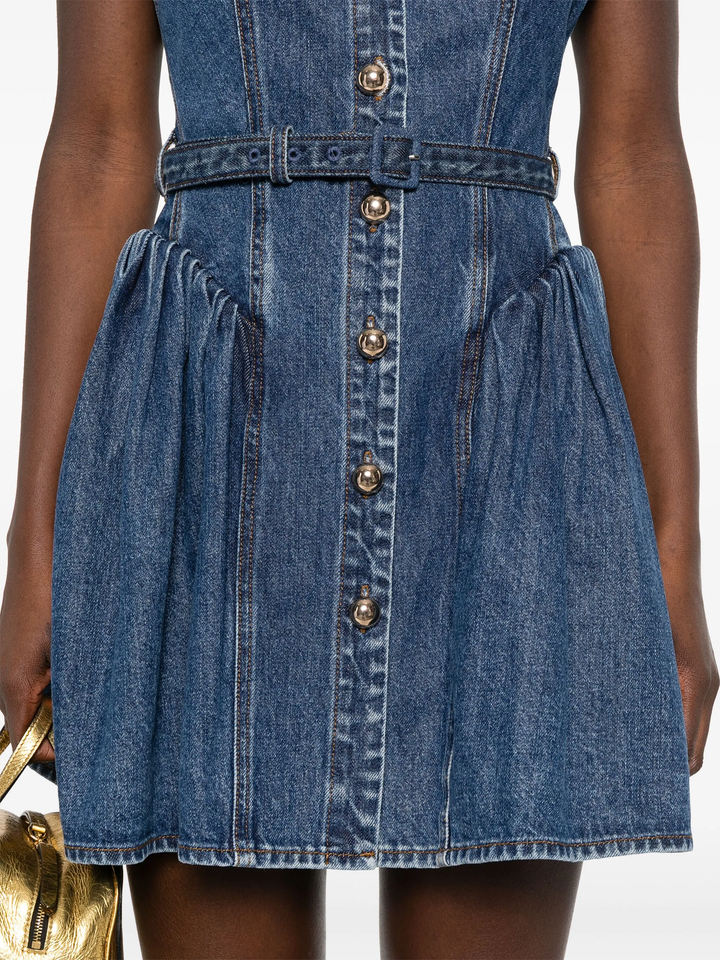 Flared Denim Mini Dress