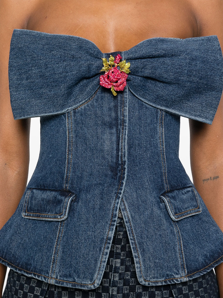 デニムバンドゥトップ