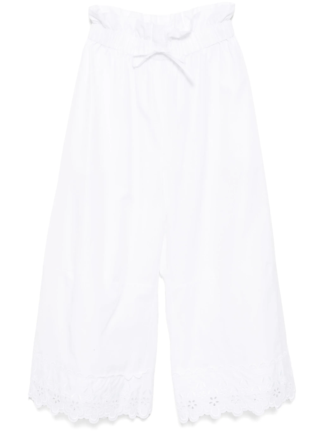 Elasticated Ruffle Waist Cropped Pants