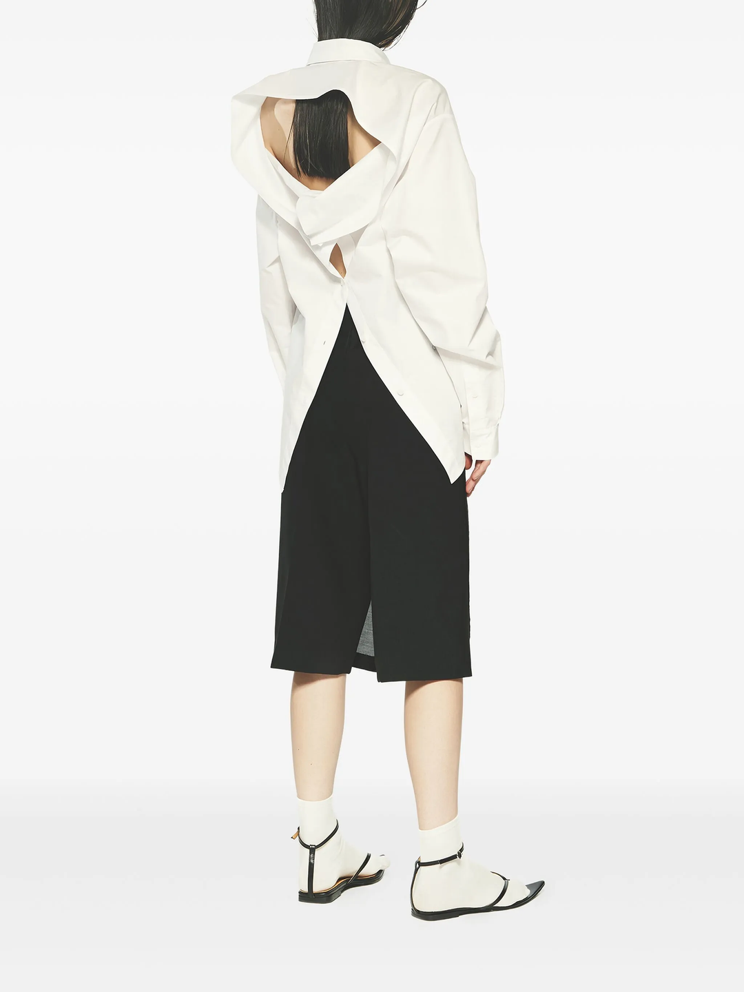 Black Hybrid Sheer Skort