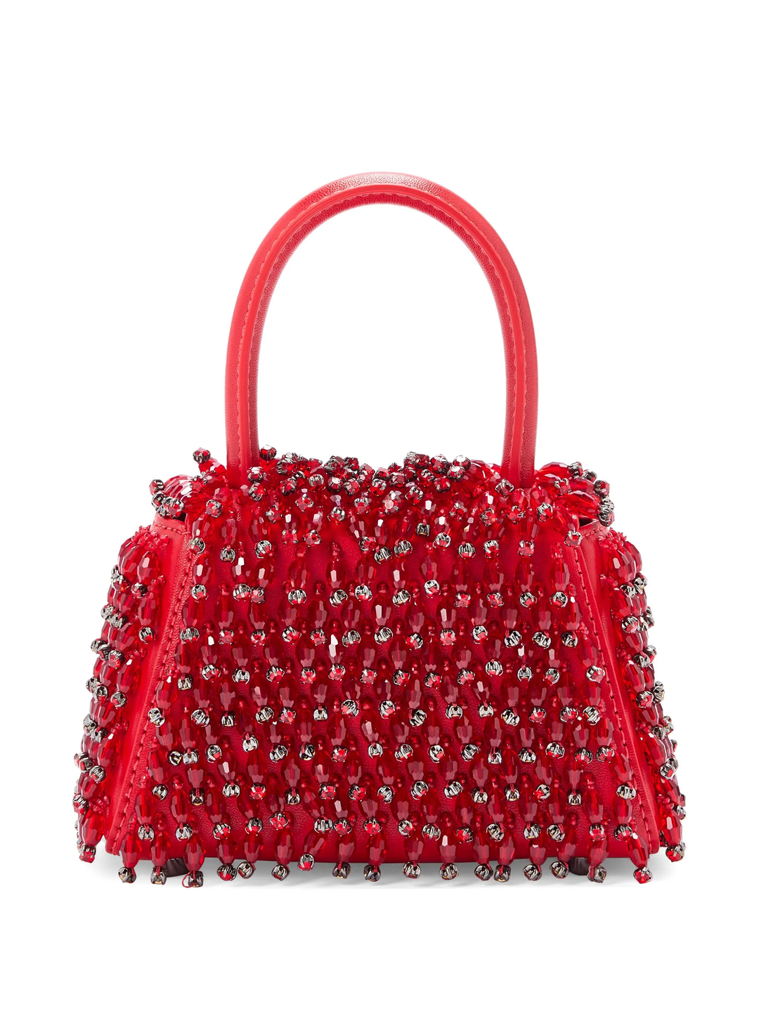 Red Embellished Micro Bow Bag