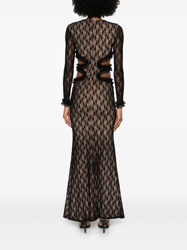 Black Lace Cut Out Maxi Dress