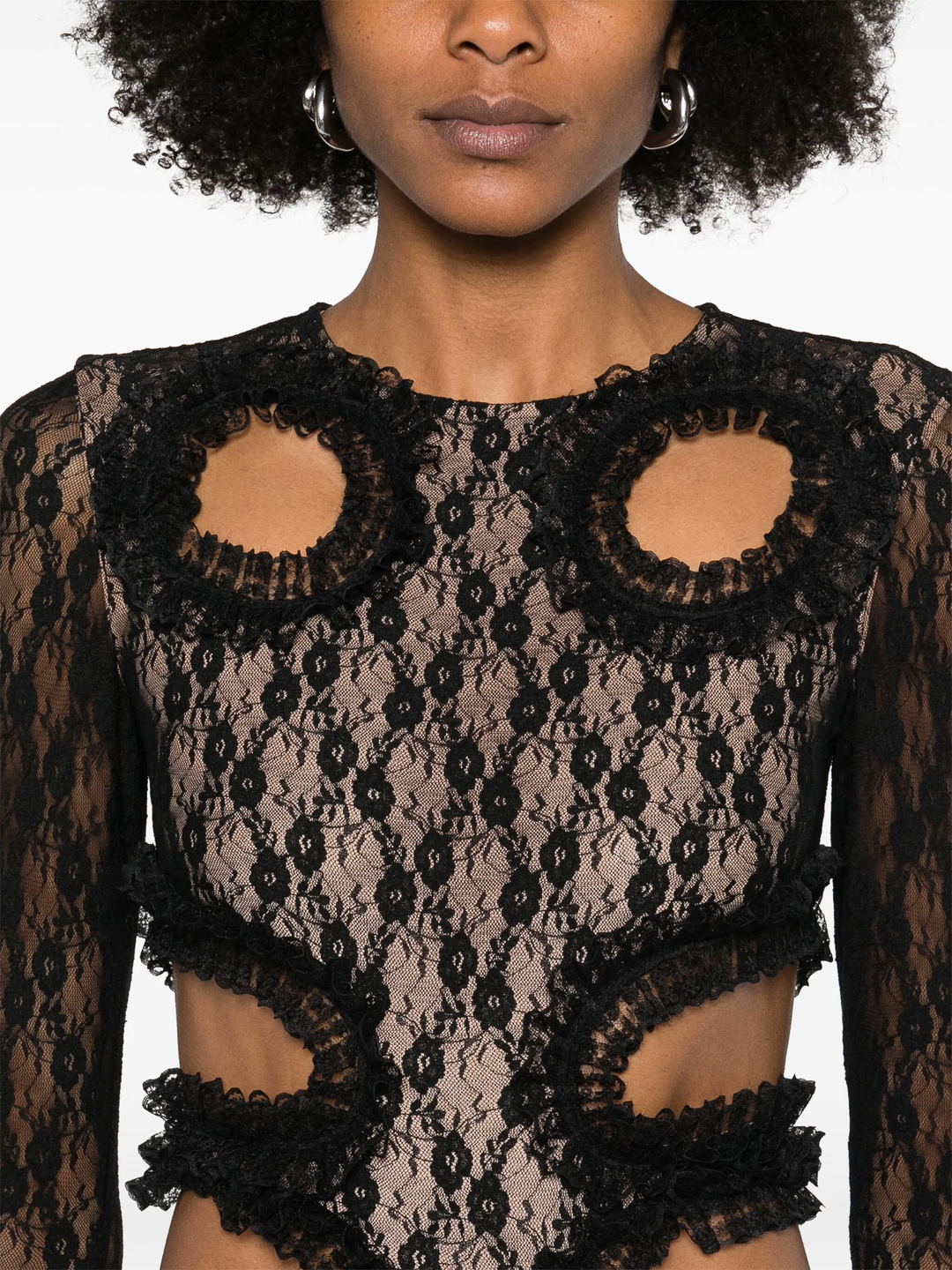 Black Lace Cut Out Maxi Dress