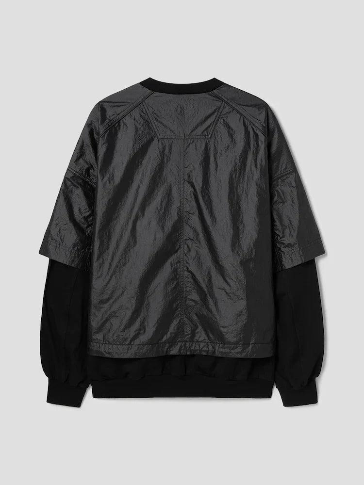 Nylon Layered Sweatshirt