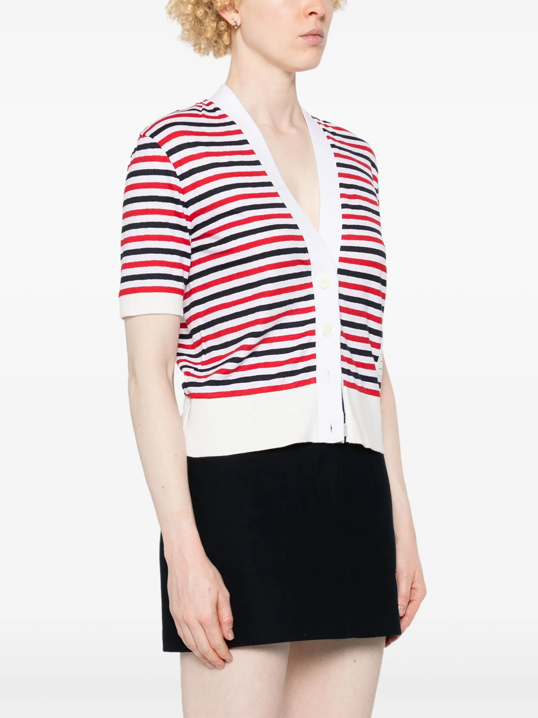 Linen Jersey V Neck Cardigan Women