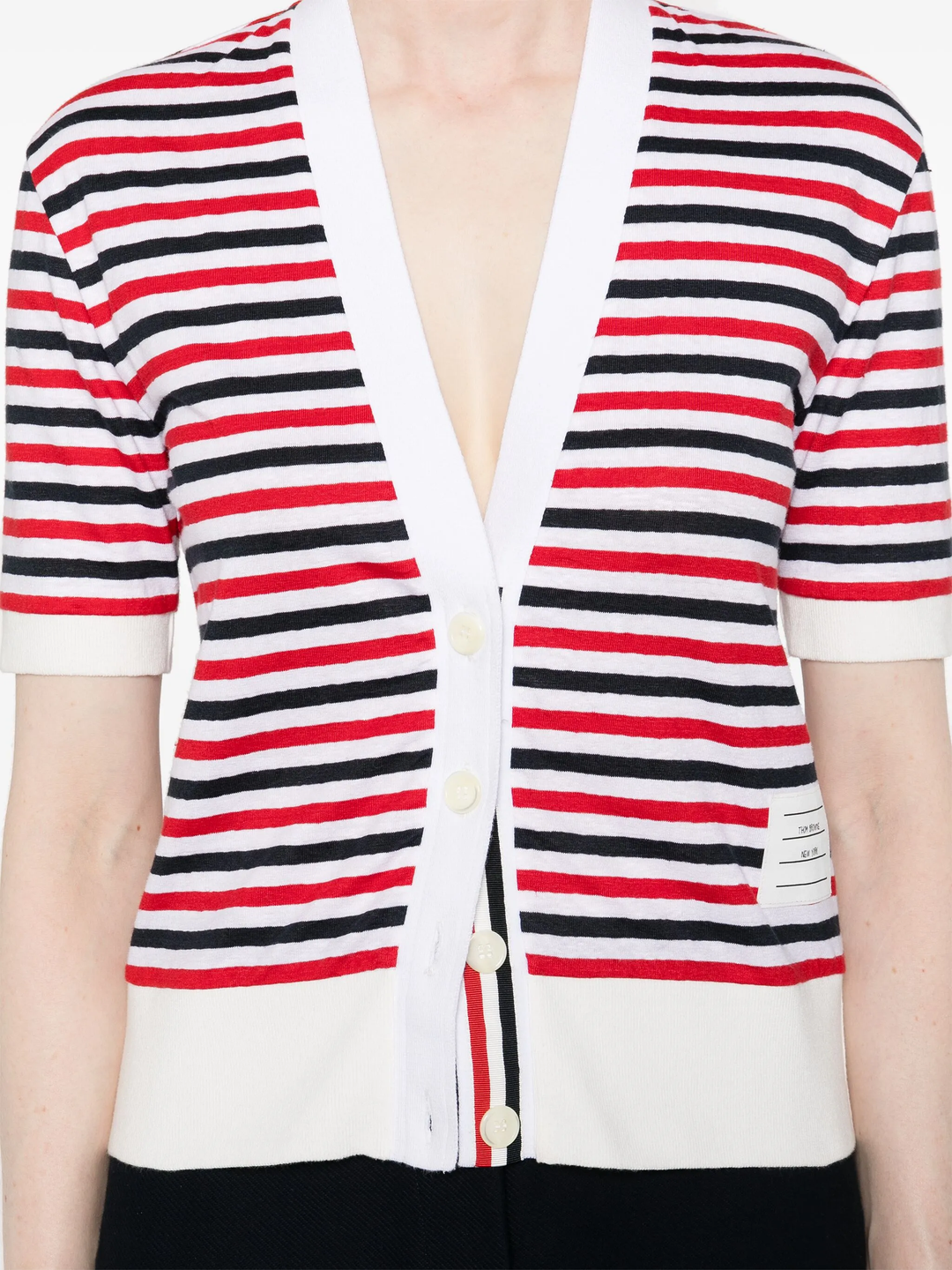 Linen Jersey V Neck Cardigan Women