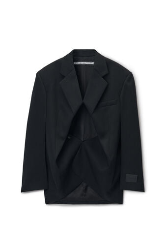 Exaggerated Split Front Boxy Blazer