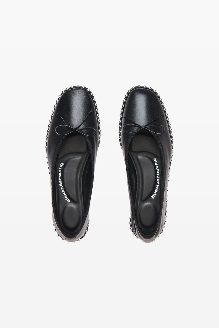 Lina Ballchain Flat In Smooth Lambskin