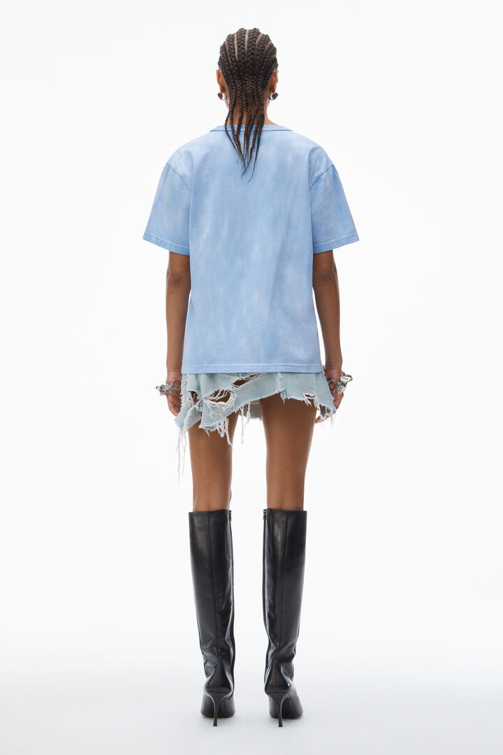 コットンジャージのパフロゴTシャツ