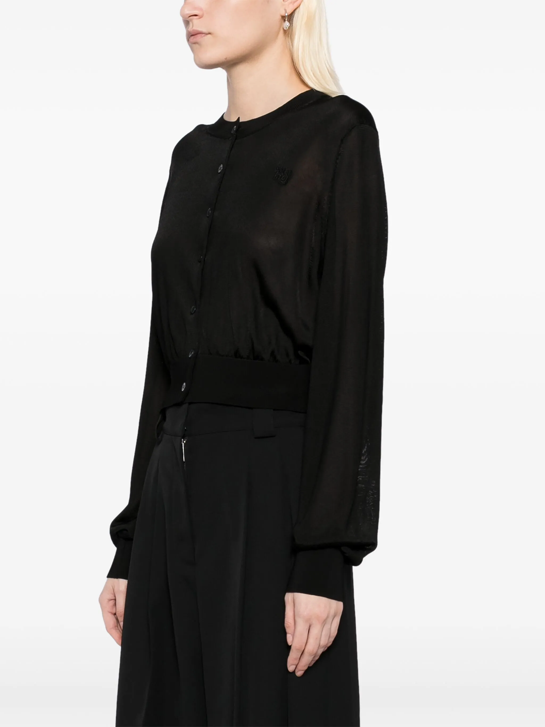 クロップドクルーネックカーディガン