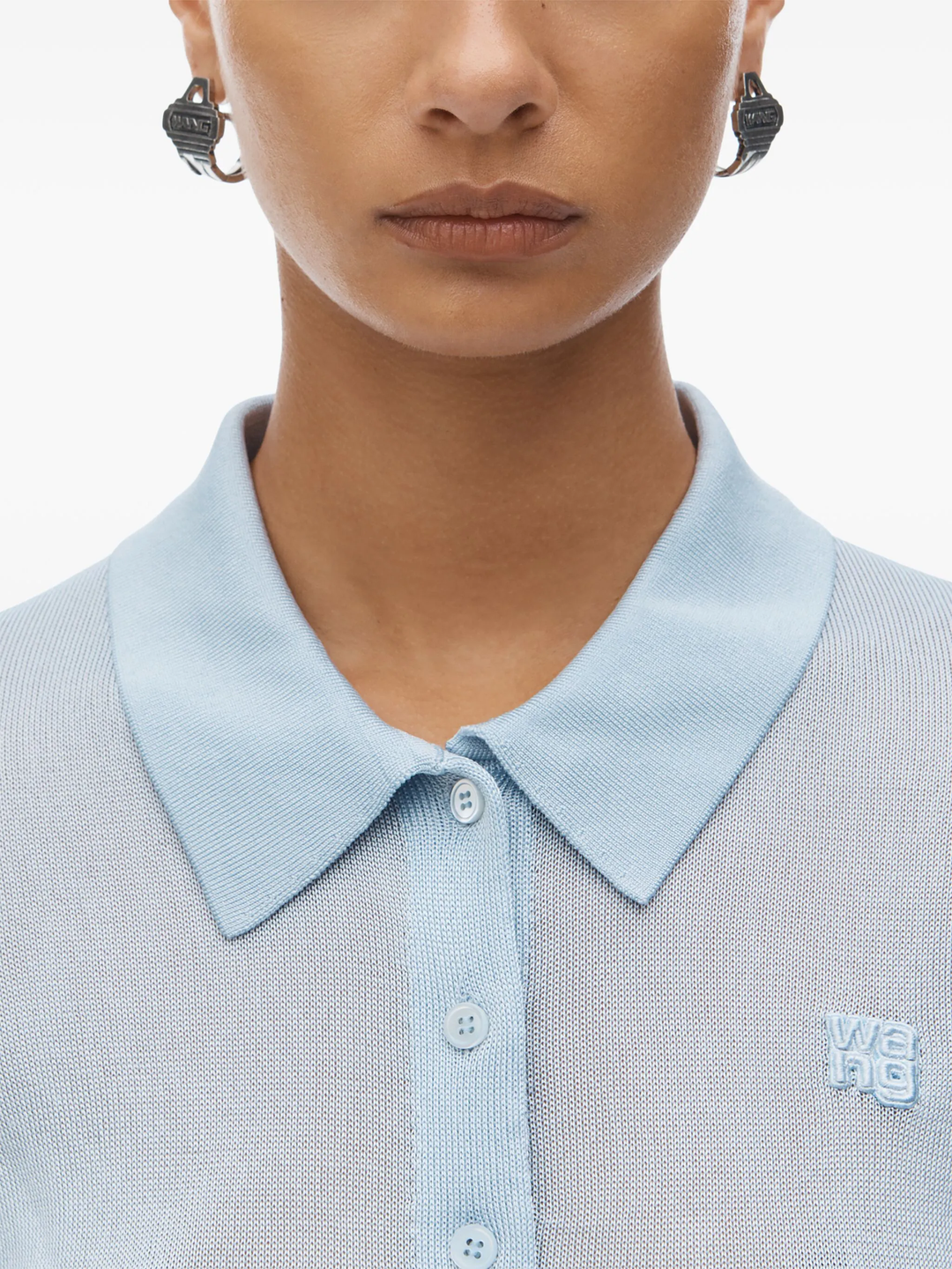 Logo Embroidered Polo Cardigan In Viscose