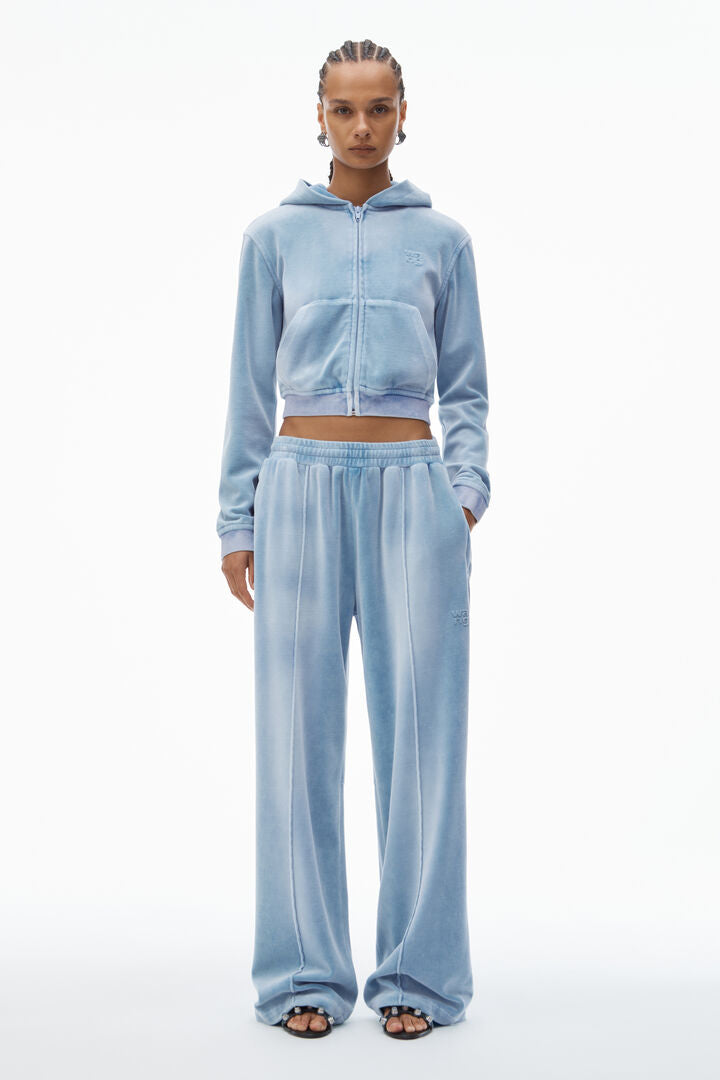 クランチドベロアのシュランケンジップアップフーディ