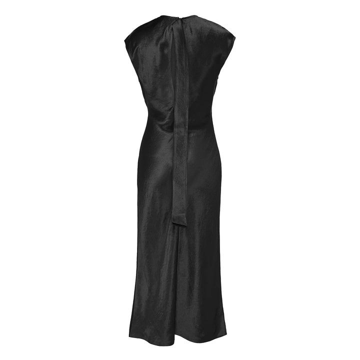 Heavy Satin Tie-Back Dress