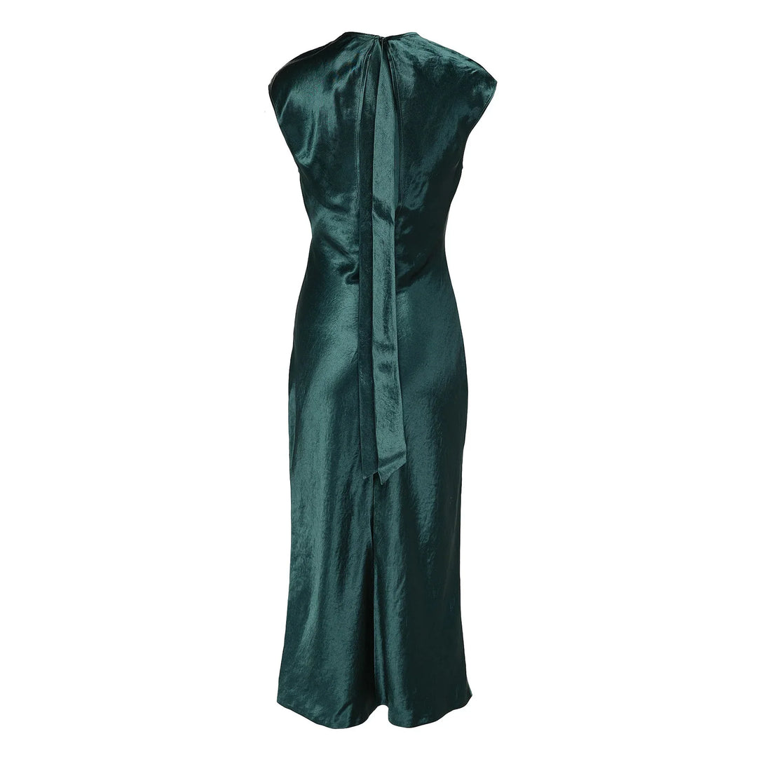 Heavy Satin Tie-Back Dress