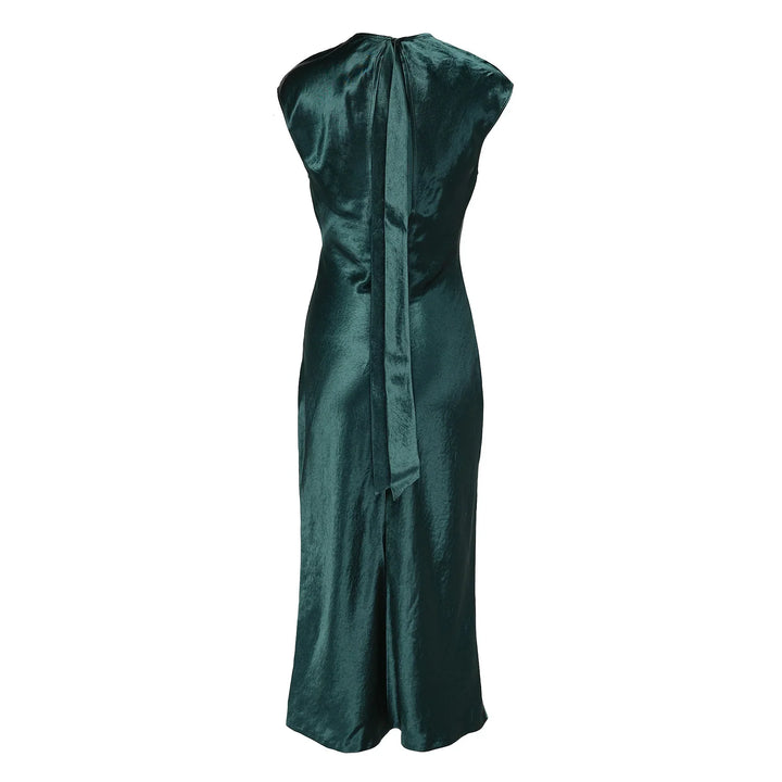 Heavy Satin Tie-Back Dress