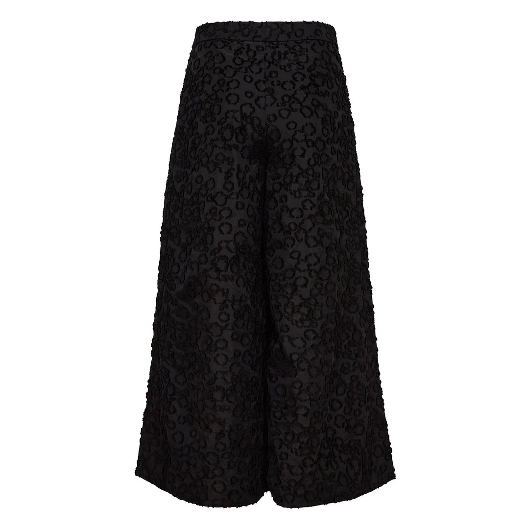 Cotton Nylon Cropped Wide Pants