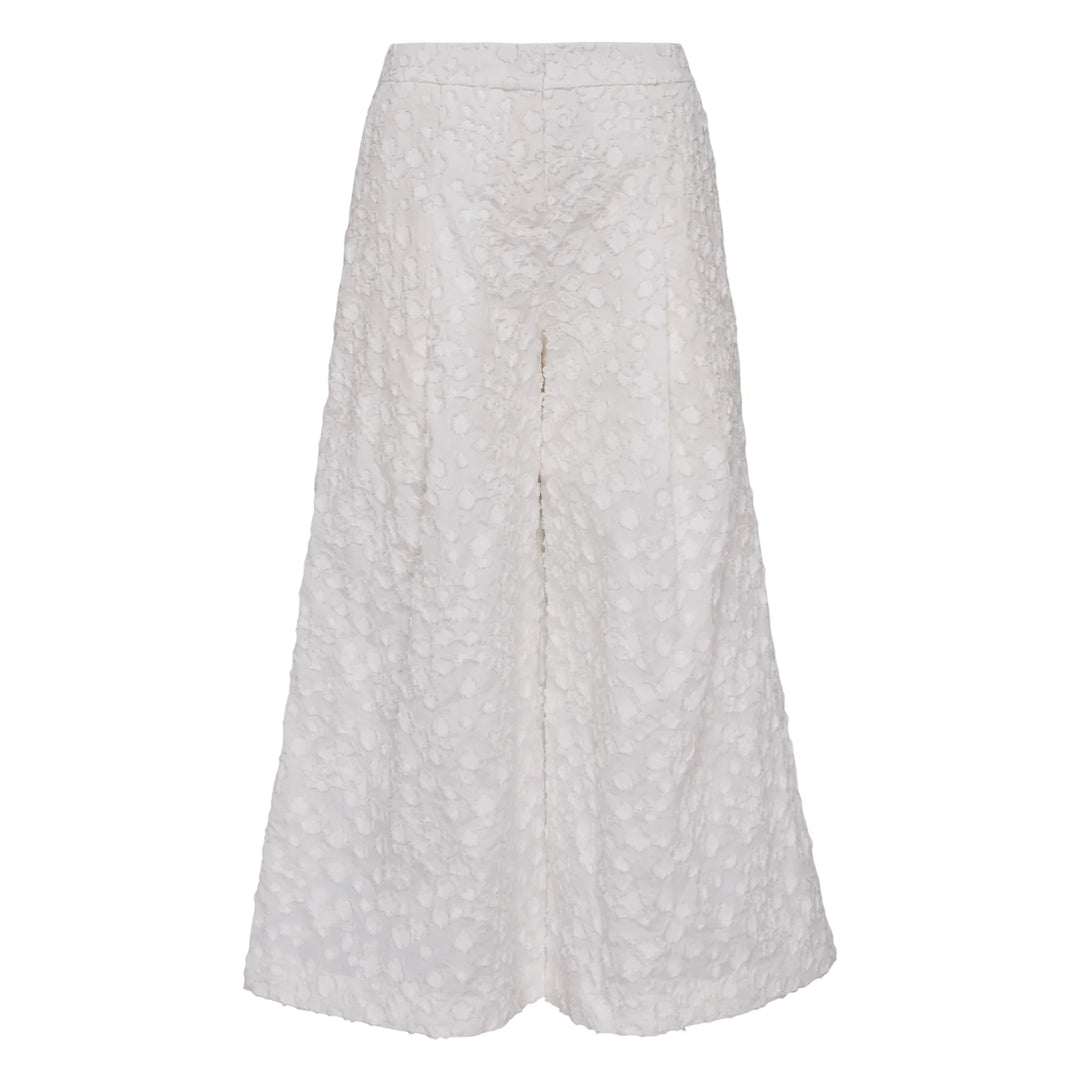 Cotton Nylon Cropped Wide Pants