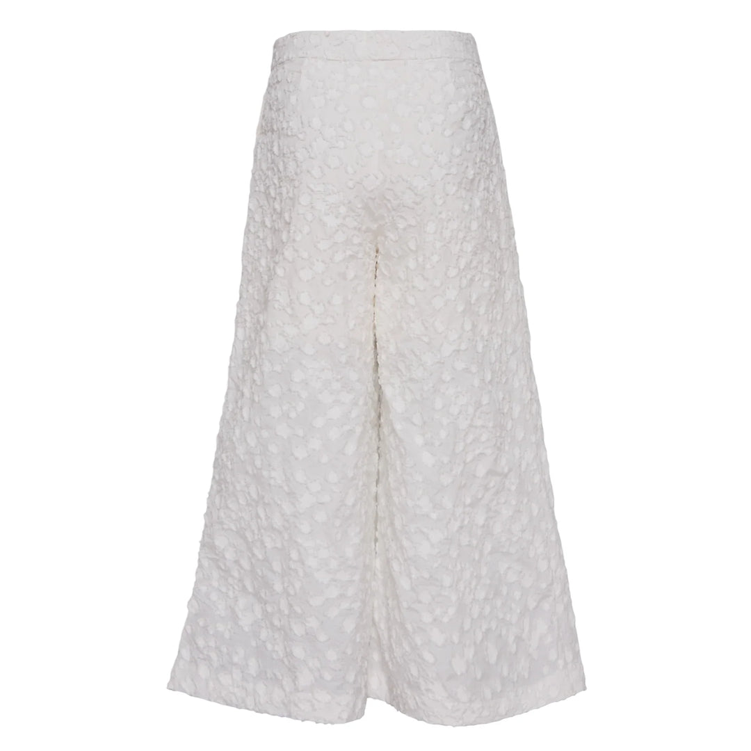 Cotton Nylon Cropped Wide Pants