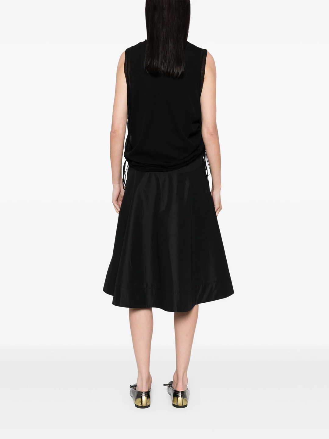 Gauze Combo Tank Dress With Rosettes