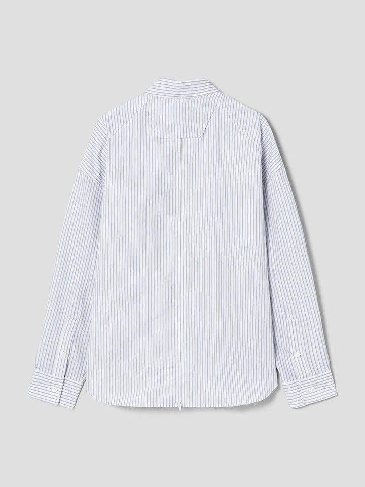 バックスリットストライプシャツ