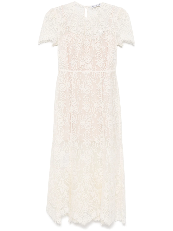 White Lace Midi Dress