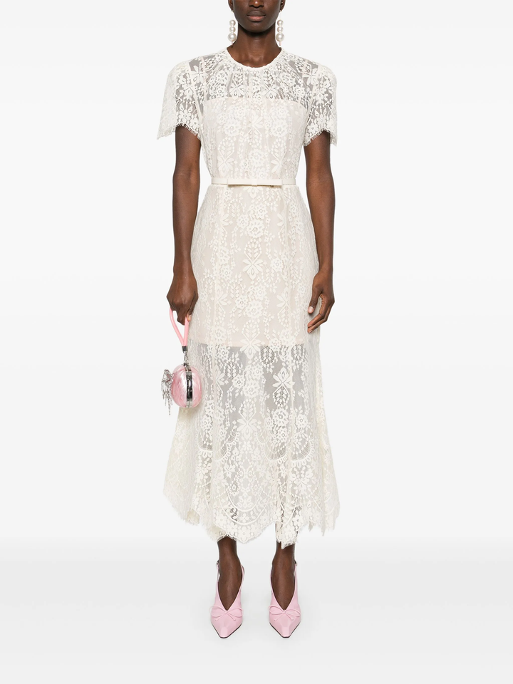 White Lace Midi Dress