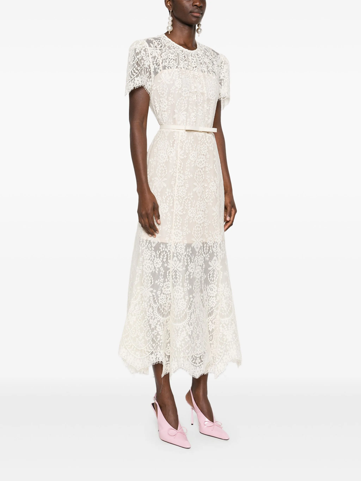 White Lace Midi Dress