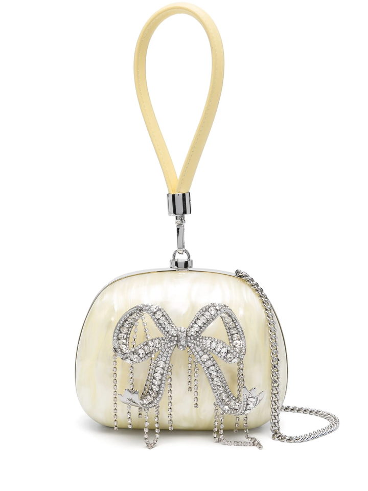 Yellow Pearl Top Handle Clutch
