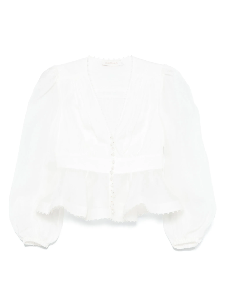 Dawning V-Neck Beaded Blouse