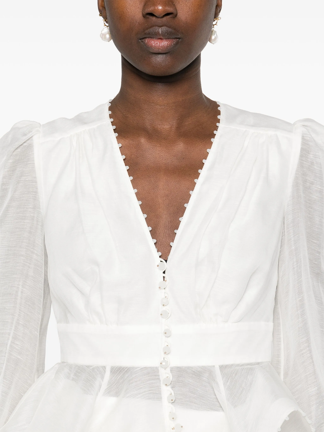 Dawning V-Neck Beaded Blouse