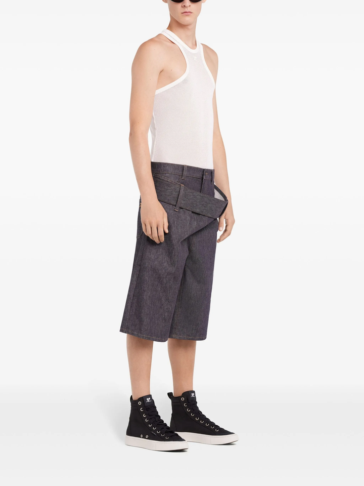 Double Belt Denim Short