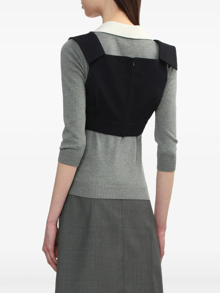 ラペルショートトップ