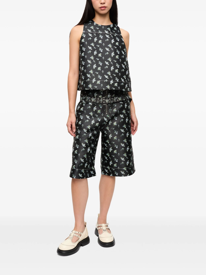 Floral Jacquard Sleeveless Top