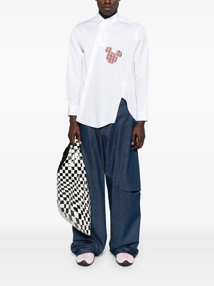 Cotton Plain Poplin Mickey Shirt