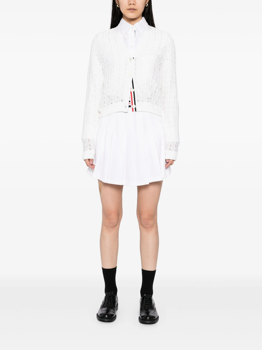 Cotton Silk Cable Knit Cardigan