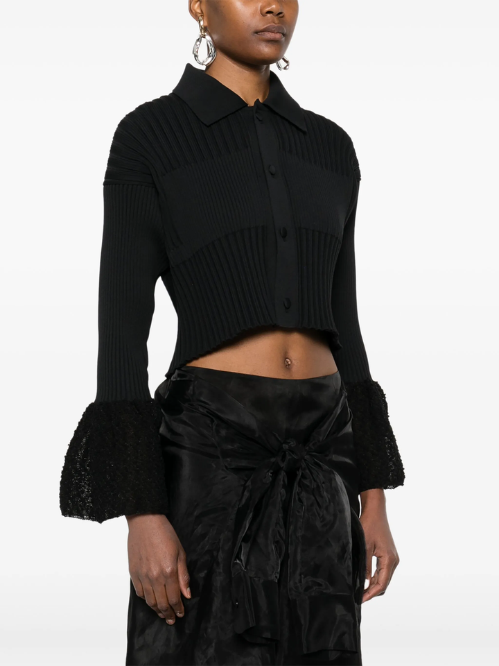 Fluted Ornament Cropped Shirt