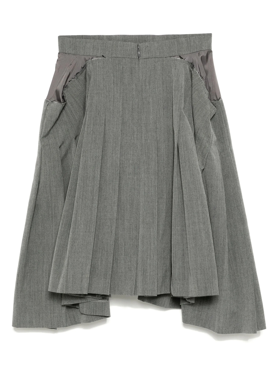 Grey Square Pleated Skirt