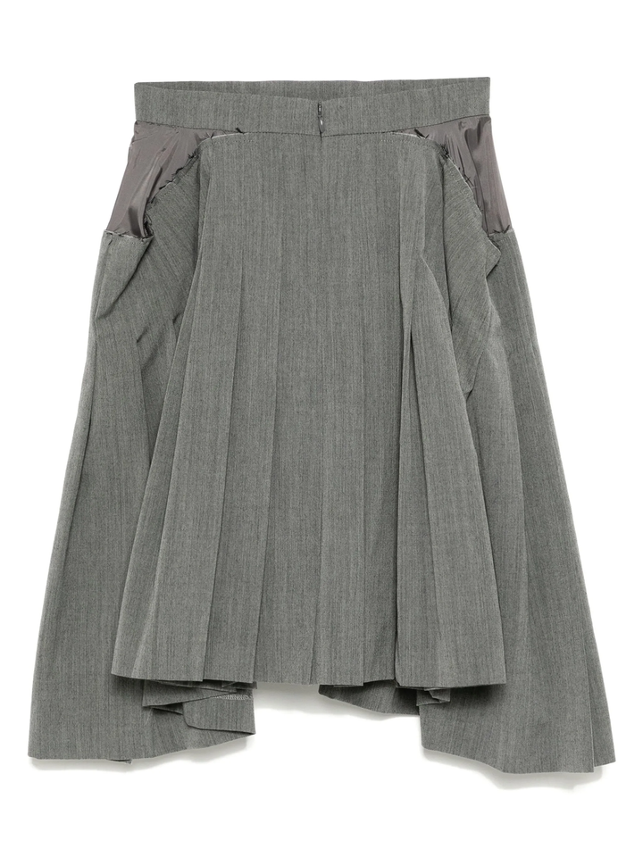 Grey Square Pleated Skirt