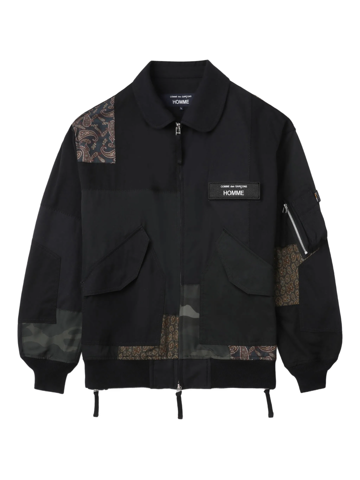 Cotton Nylon Back Satin X Multi Patch Jacket