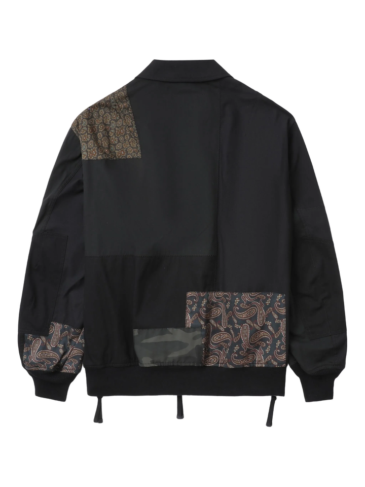 Cotton Nylon Back Satin X Multi Patch Jacket
