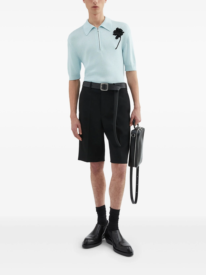 Viscose Flower Knit Polo